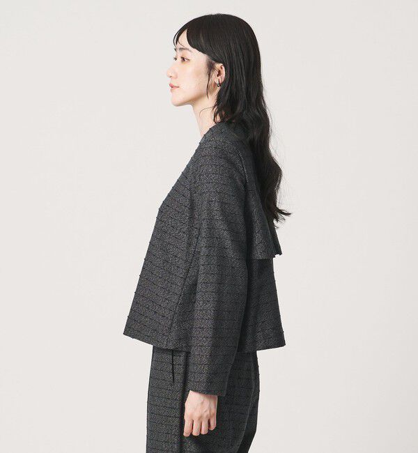 UNITED ARROWS「ツイードライク バック フレア ブラウス」|シャツ・ブラウス|