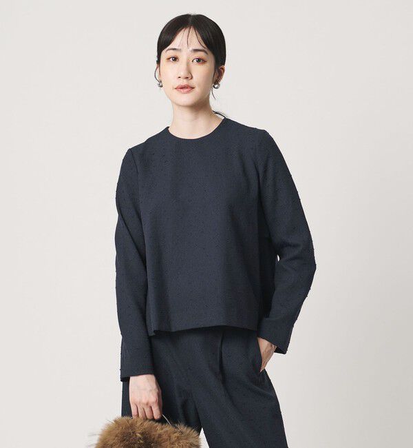 UNITED ARROWS「ツイードライク バック フレア ブラウス」|シャツ・ブラウス|