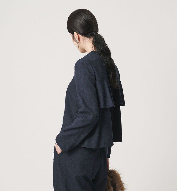 UNITED ARROWS「ツイードライク バック フレア ブラウス」|シャツ・ブラウス|