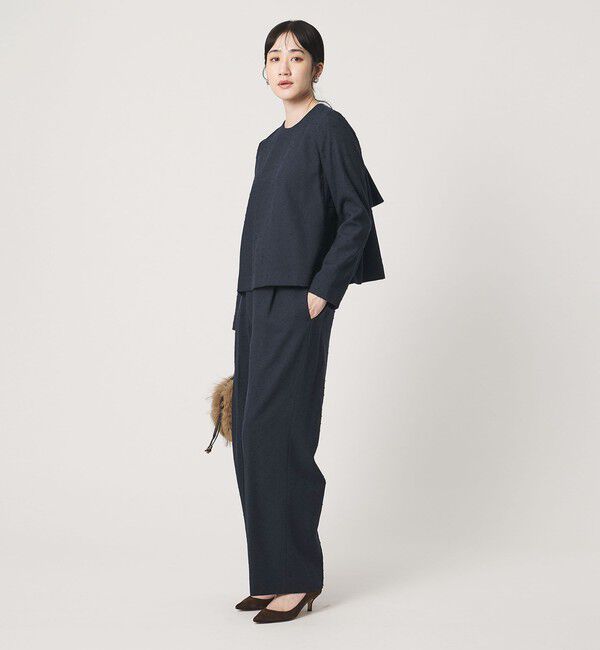 UNITED ARROWS「ツイードライク バック フレア ブラウス」|シャツ・ブラウス|