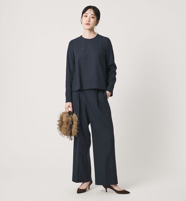 UNITED ARROWS「ツイードライク バック フレア ブラウス」|シャツ・ブラウス|