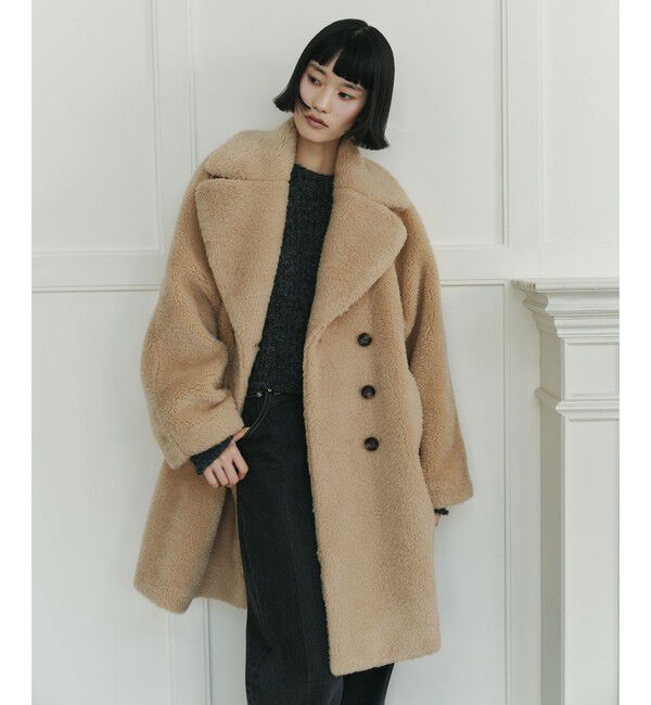 EMMEL REFINES「＜EMMEL REFINES＞EM Wボタン Aライン フェイクファーコート」|その他|