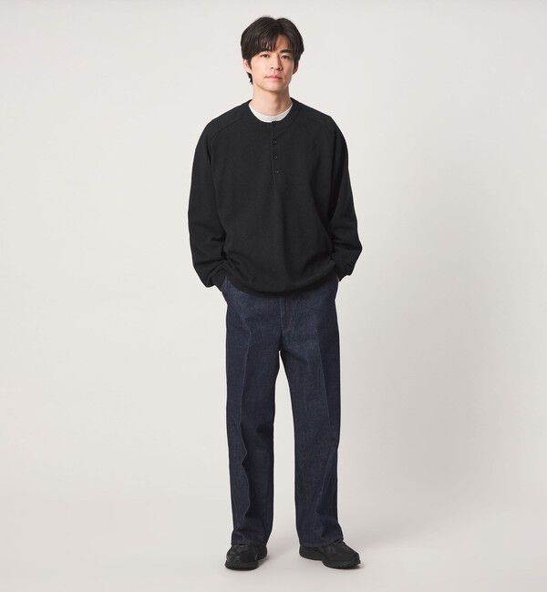 UNITED ARROWS green label relaxing「ブークレ サドル ヘンリーネック 長袖 ニット」|ニット・セーター|