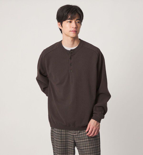 UNITED ARROWS green label relaxing「ブークレ サドル ヘンリーネック 長袖 ニット」|ニット・セーター|