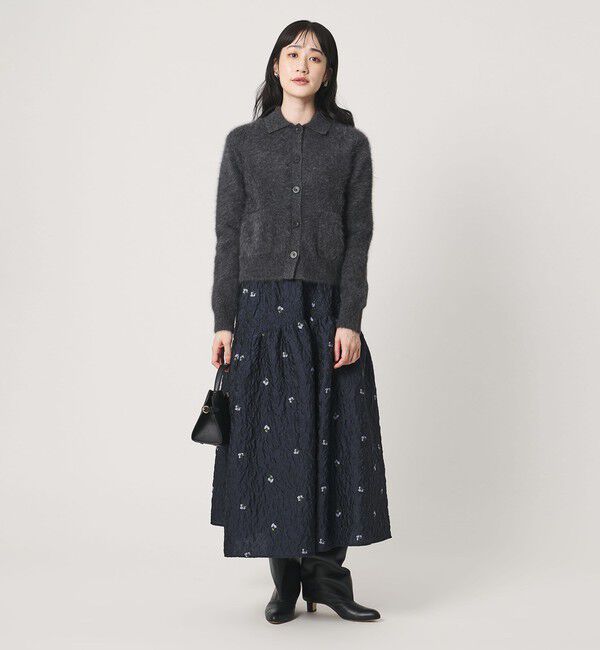 UNITED ARROWS「フクレ フラワー ジャガード スカート」|フレア|