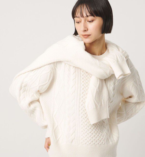 UNITED ARROWS「ケーブル クルーネック ニット」|ニット・セーター|