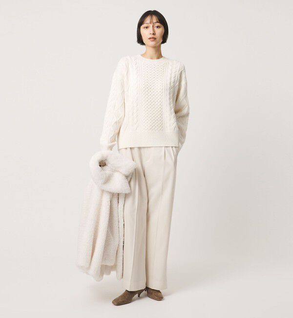 UNITED ARROWS「ケーブル クルーネック ニット」|ニット・セーター|