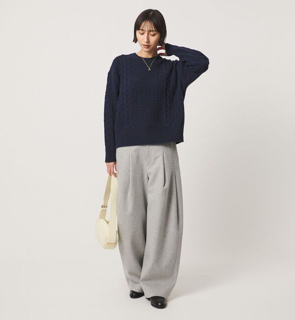 UNITED ARROWS「ケーブル クルーネック ニット」|ニット・セーター|
