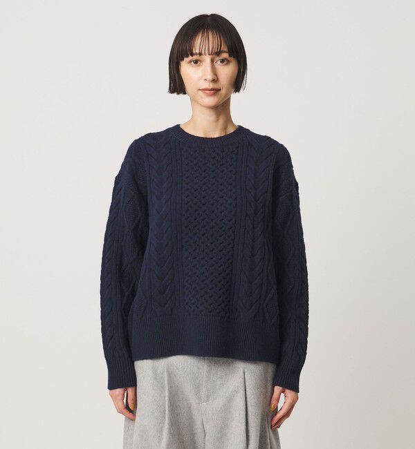 UNITED ARROWS「ケーブル クルーネック ニット」|ニット・セーター|
