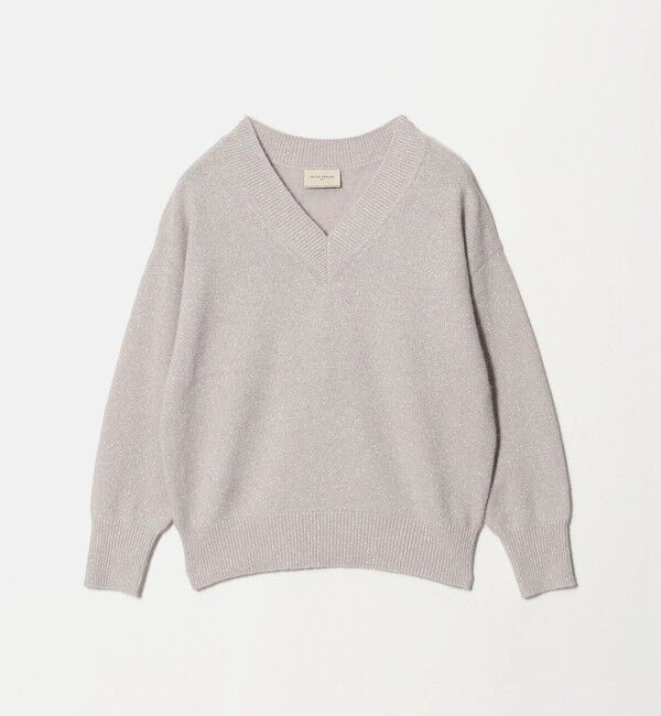 UNITED ARROWS「フォックス ウール ラメ Vネック ニット」|ニット・セーター|LT.GRAY