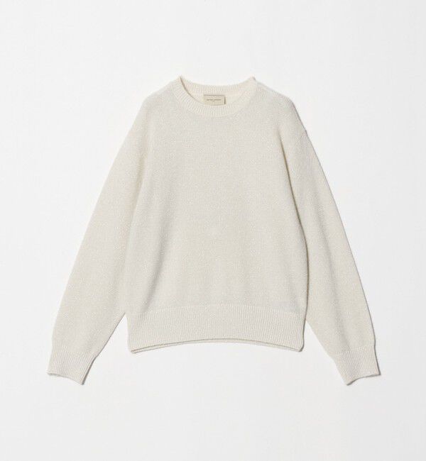 UNITED ARROWS「フォックス ウール ラメ クルーネック ニット」|ニット・セーター|OFF WHITE