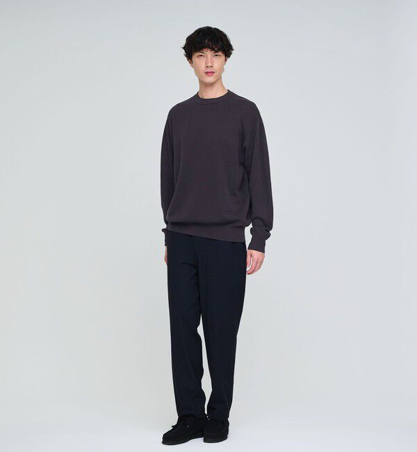 UNITED ARROWS green label relaxing「コットン カシミヤ ミラノリブ クルーネック ニット -ハンドウォッシャブル-」|ニット・セーター|