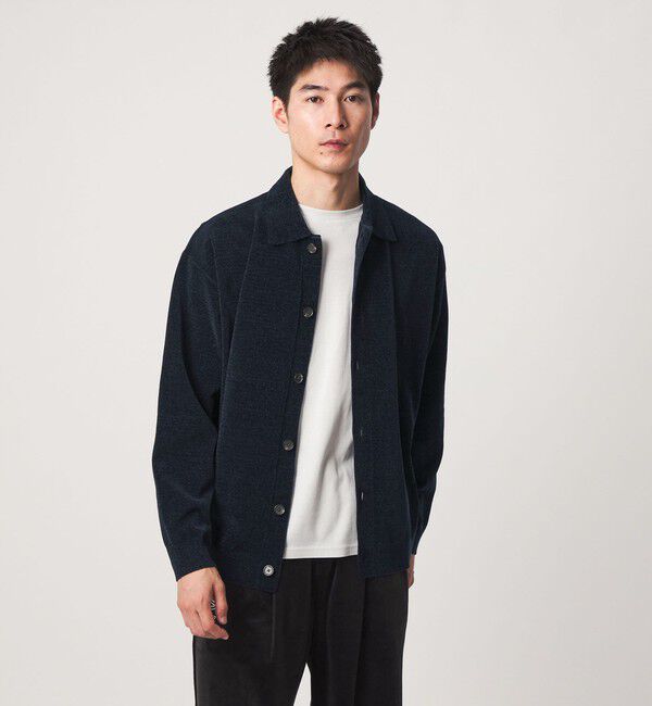 UNITED ARROWS green label relaxing「モール ポロニット カーディガン」|カーディガン|NAVY