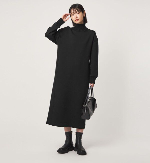 UNITED ARROWS green label relaxing「［size SHORTあり］ダンボール ハイネック ワンピース」|ワンピース|