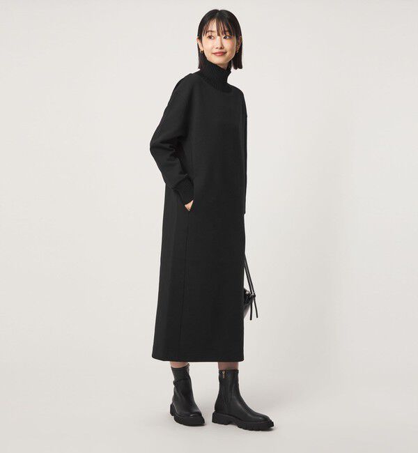 UNITED ARROWS green label relaxing「［size SHORTあり］ダンボール ハイネック ワンピース」|ワンピース|