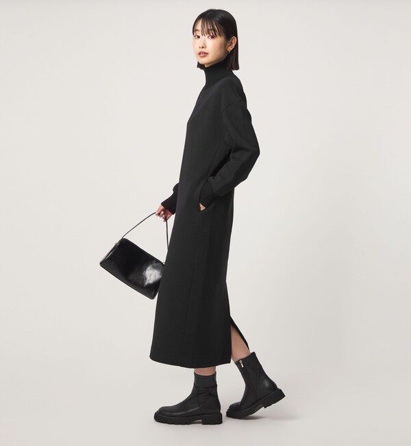 UNITED ARROWS green label relaxing「［size SHORTあり］ダンボール ハイネック ワンピース」|ワンピース|