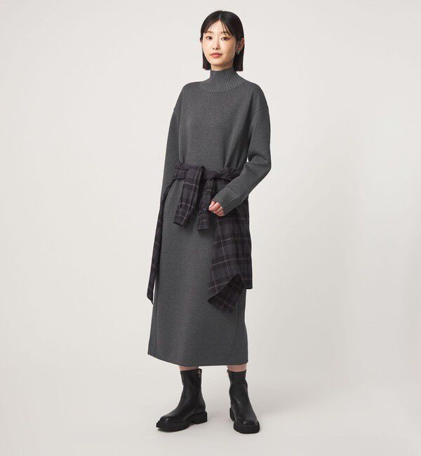 UNITED ARROWS green label relaxing「［size SHORTあり］ダンボール ハイネック ワンピース」|ワンピース|