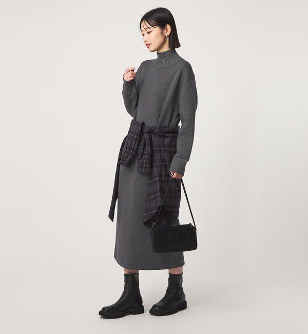 UNITED ARROWS green label relaxing「［size SHORTあり］ダンボール ハイネック ワンピース」|ワンピース|