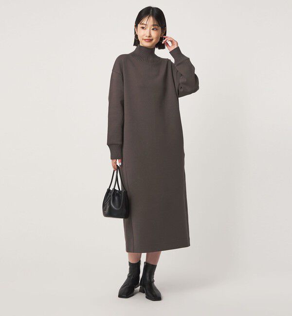 UNITED ARROWS green label relaxing「［size SHORTあり］ダンボール ハイネック ワンピース」|ワンピース|