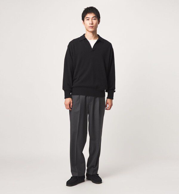 UNITED ARROWS green label relaxing「FINE BASIC カシミヤ スキッパー ポロニット」|ニット・セーター|