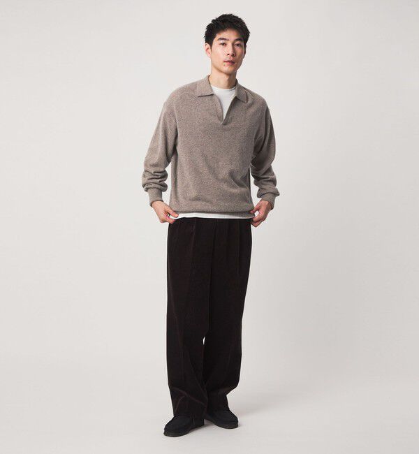 UNITED ARROWS green label relaxing「FINE BASIC カシミヤ スキッパー ポロニット」|ニット・セーター|