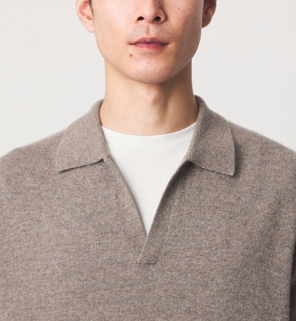 UNITED ARROWS green label relaxing「FINE BASIC カシミヤ スキッパー ポロニット」|ニット・セーター|
