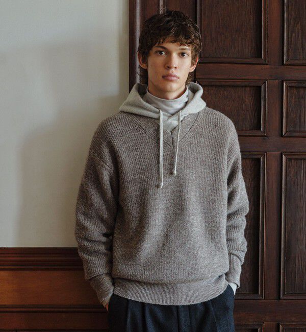 UNITED ARROWS green label relaxing「FINE BASIC シェットランドウール Vネック ニット」|ニット・セーター|BEIGE