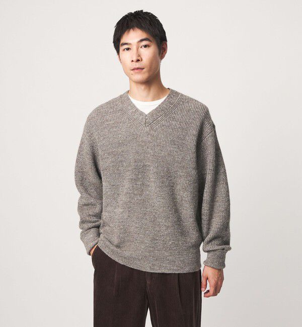 UNITED ARROWS green label relaxing「FINE BASIC シェットランドウール Vネック ニット」|ニット・セーター|