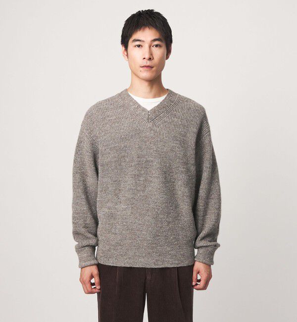 UNITED ARROWS green label relaxing「FINE BASIC シェットランドウール Vネック ニット」|ニット・セーター|