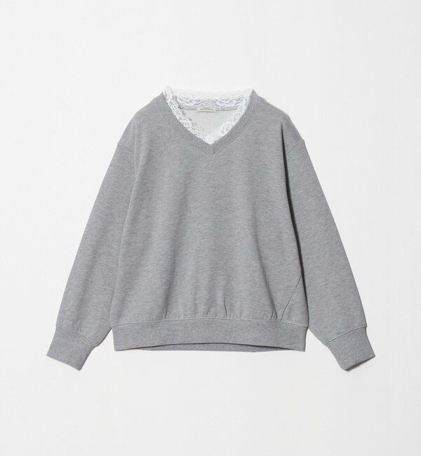 UNITED ARROWS green label relaxing「【WEB限定】＜at ease＞レース付き スウェット プルオーバー」|スウェット・ジャージ|MD.GRAY