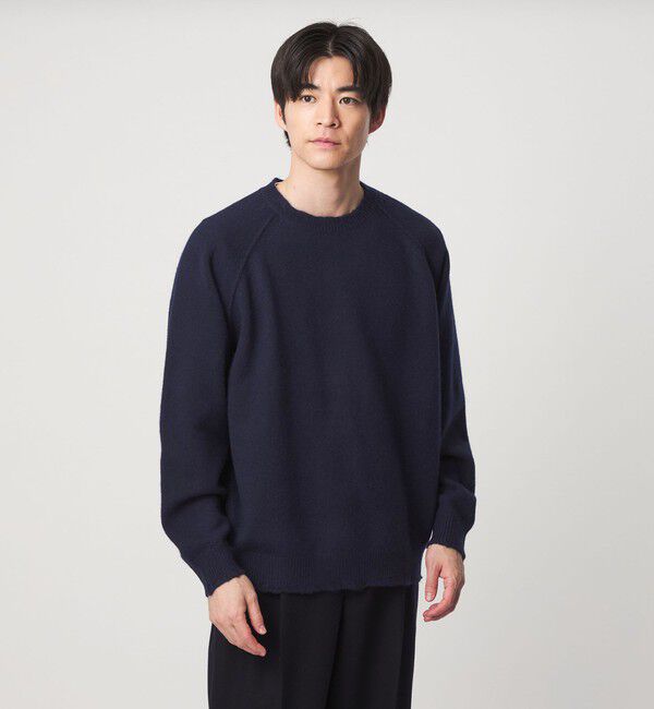 UNITED ARROWS green label relaxing「AOTEAROA WOOL FRAY クルーネック ニット」|ニット・セーター|NAVY