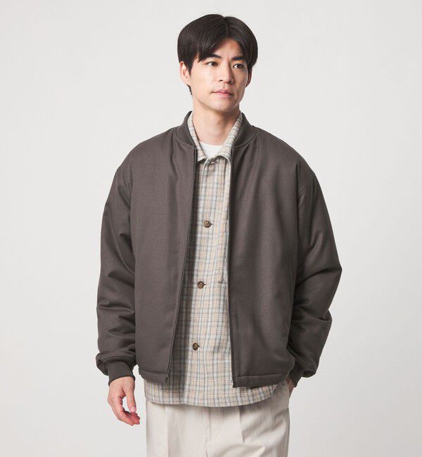 UNITED ARROWS green label relaxing「サキソニー パデッド ジップ ブルゾン -撥水-」|ブルゾン・スタジャン|