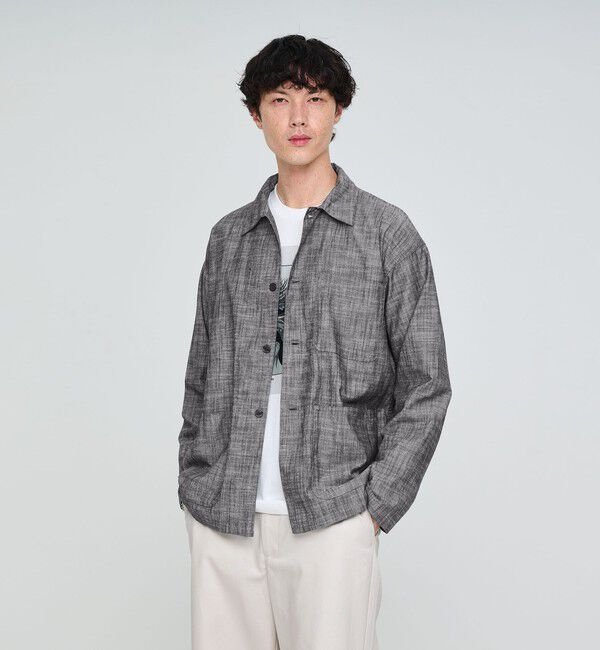 UNITED ARROWS green label relaxing「【別注】【WEB限定】＜3/2 WORKS＞シャンブレー カバーオール シャツアウター」|その他|BLACK