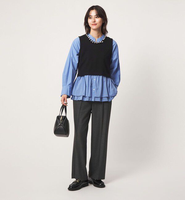 UNITED ARROWS green label relaxing「フェイクパール ボタン ニット ベスト ウォッシャブル」|ベスト・ジレ|