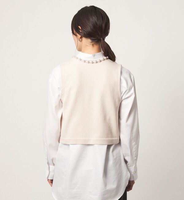 UNITED ARROWS green label relaxing「フェイクパール ボタン ニット ベスト ウォッシャブル」|ベスト・ジレ|