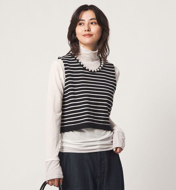 UNITED ARROWS green label relaxing「フェイクパール ボタン ニット ベスト ウォッシャブル」|ベスト・ジレ|その他1