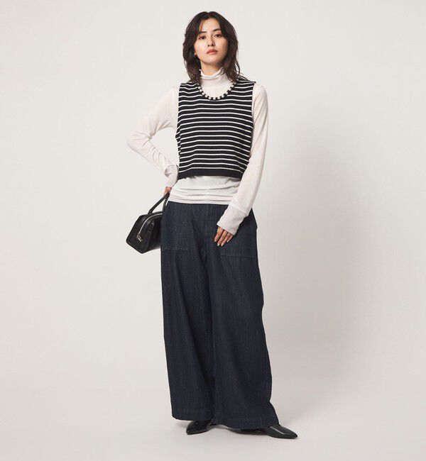 UNITED ARROWS green label relaxing「フェイクパール ボタン ニット ベスト ウォッシャブル」|ベスト・ジレ|
