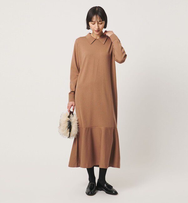 UNITED ARROWS「ポロニット ワンピース」|ワンピース|BEIGE