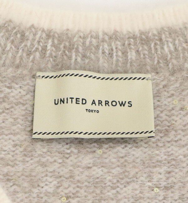 UNITED ARROWS「フォックスカシミヤ スパンコール Vネック ニット」|ニット・セーター|