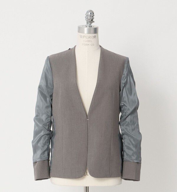 UNITED ARROWS green label relaxing「［size SHORT/TALLあり］ライト ダブルクロス ノーラペル ジャケット」|ノーカラージャケット|