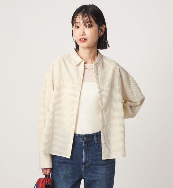 UNITED ARROWS green label relaxing「モール シアー ストライプ シャツ」|シャツ・ブラウス|