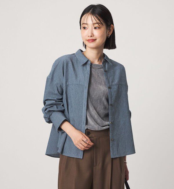 UNITED ARROWS green label relaxing「モール シアー ストライプ シャツ」|シャツ・ブラウス|
