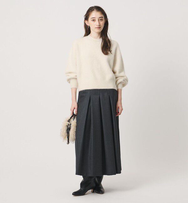 UNITED ARROWS「フォックスカシミヤ クルーネック ショート ニット」|ニット・セーター|