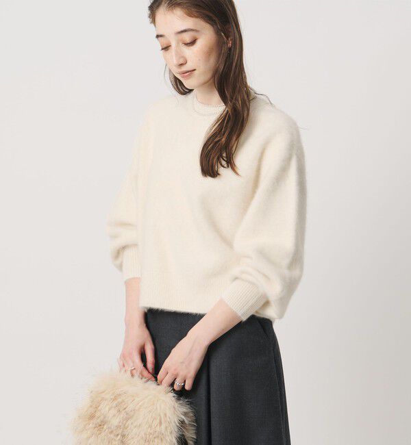 UNITED ARROWS「フォックスカシミヤ クルーネック ショート ニット」|ニット・セーター|