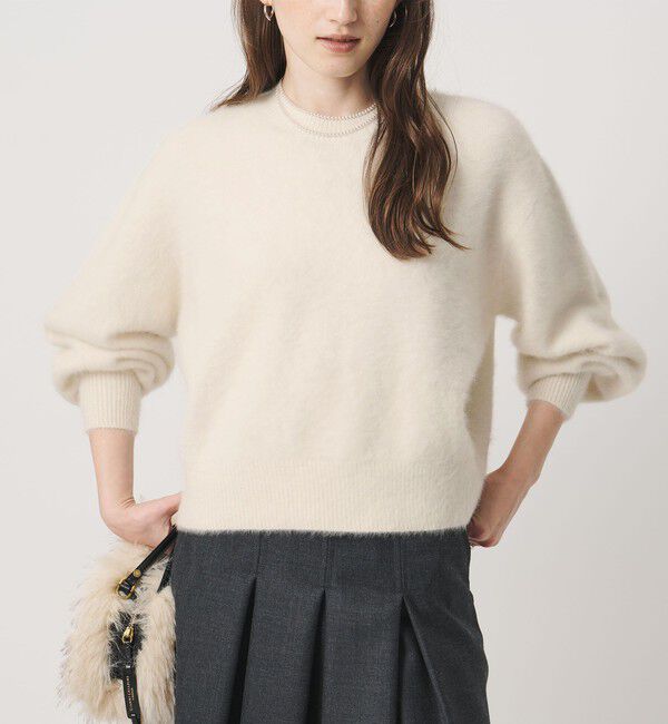 UNITED ARROWS「フォックスカシミヤ クルーネック ショート ニット」|ニット・セーター|