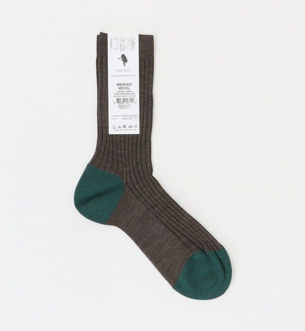 UNITED ARROWS「＜Pantherella＞バイカラー W/N リブソックス」|ソックス|DK.BROWN
