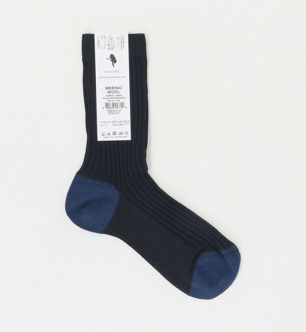 UNITED ARROWS「＜Pantherella＞バイカラー W/N リブソックス」|ソックス|NAVY