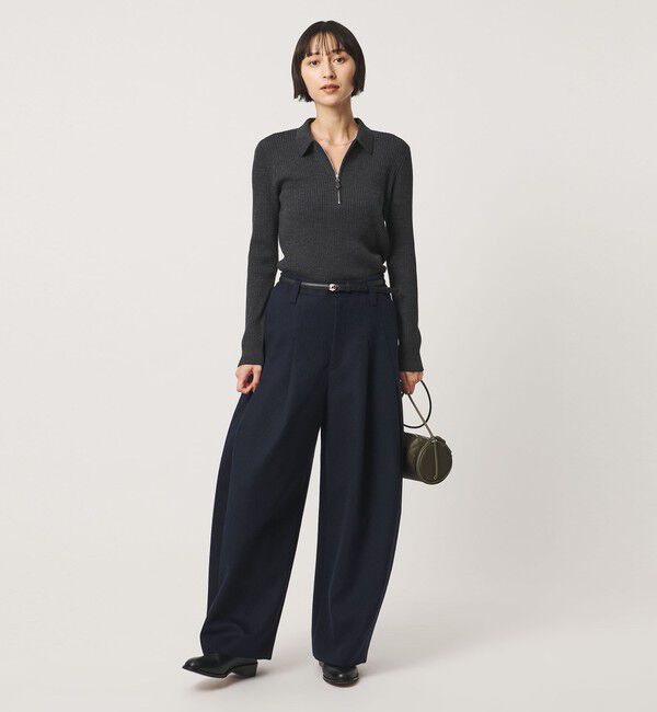 UNITED ARROWS「ウール リブ ジップ ポロニット」|ニット・セーター|