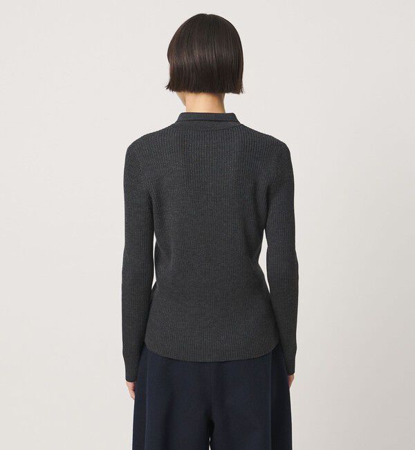 UNITED ARROWS「ウール リブ ジップ ポロニット」|ニット・セーター|