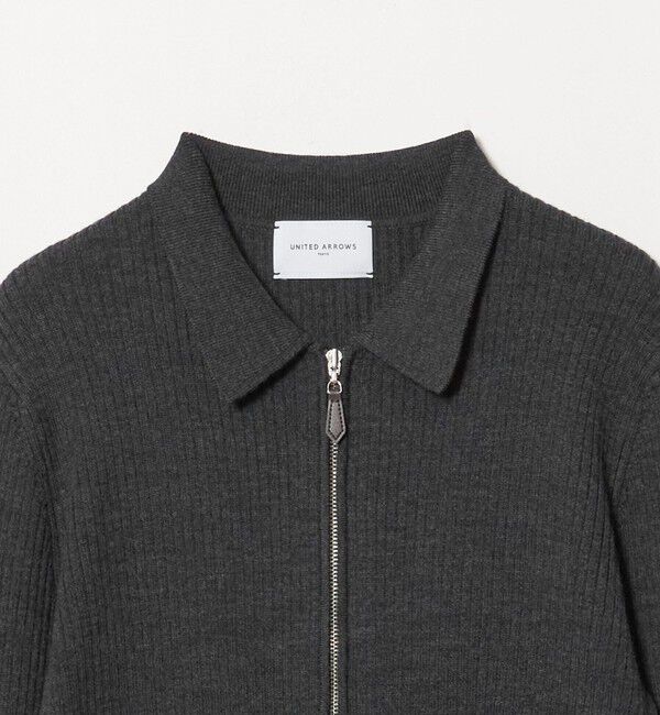 UNITED ARROWS「ウール リブ ジップ ポロニット」|ニット・セーター|